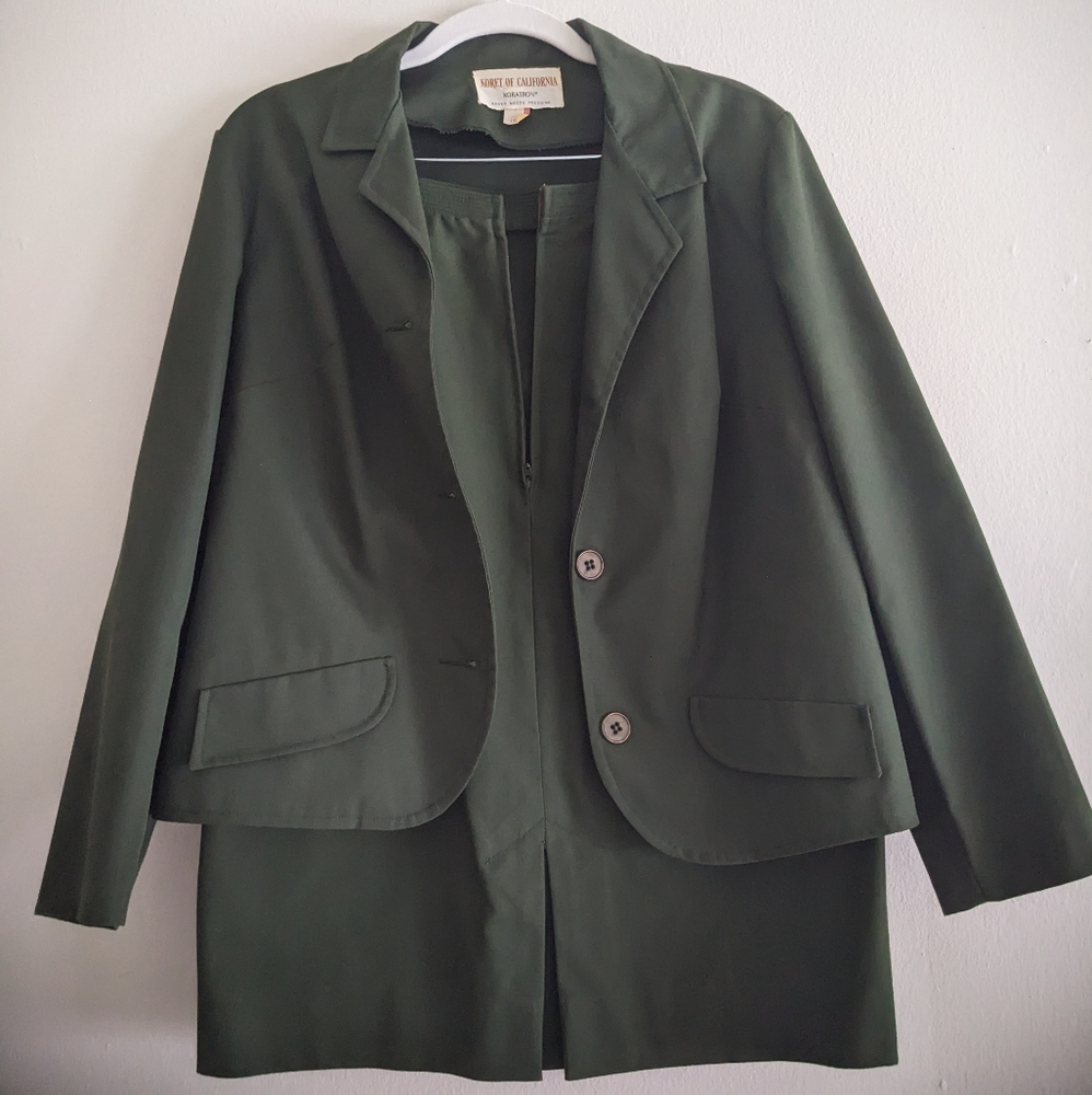 Women's two piece skirt suit - military surplus army green - Picture 1 of 14